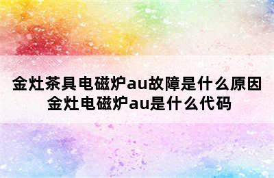 金灶茶具电磁炉au故障是什么原因 金灶电磁炉au是什么代码